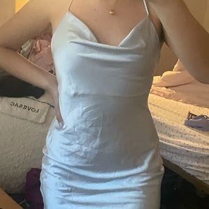 Blue crowl strappy back dress